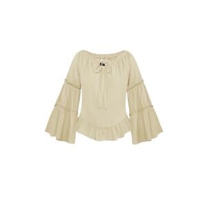 Scarlet Darkness Peasant Top L Whimsy Fairy  Renaissance Coquette Cottage Core